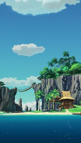 island, ocean, blue Wallpaper 640x1136