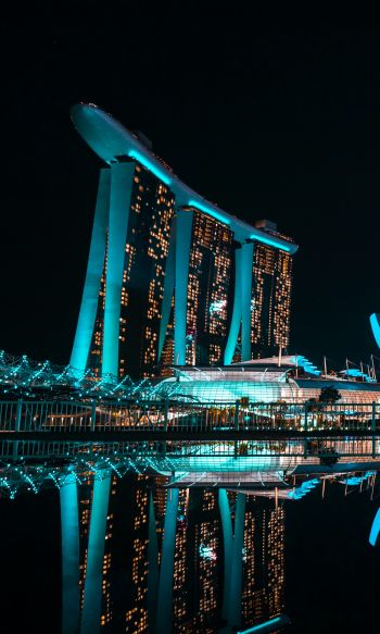 Marina Bay Sands, Singapore, night Wallpaper 1200x2000