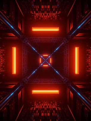 neon, symmetry, abstraction Wallpaper 1620x2160