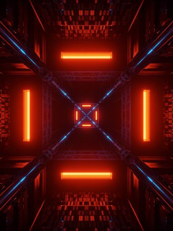 neon, symmetry, abstraction Wallpaper 1536x2048