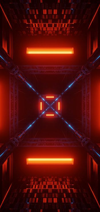 neon, symmetry, abstraction Wallpaper 720x1520