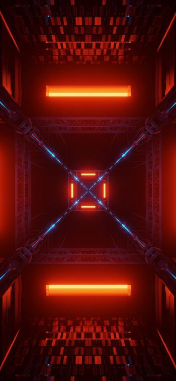 neon, symmetry, abstraction Wallpaper 828x1792