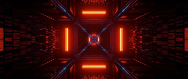 neon, symmetry, abstraction Wallpaper 2560x1080
