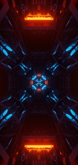 neon, symmetry, abstraction Wallpaper 720x1520