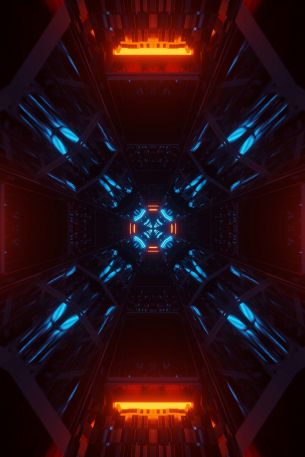 neon, symmetry, abstraction Wallpaper 640x960