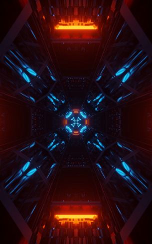 neon, symmetry, abstraction Wallpaper 1200x1920