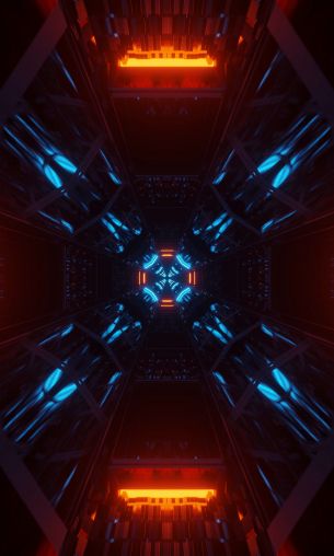 neon, symmetry, abstraction Wallpaper 1200x2000