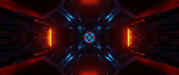 neon, symmetry, abstraction Wallpaper 3440x1440