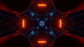 neon, symmetry, abstraction Wallpaper 1600x900