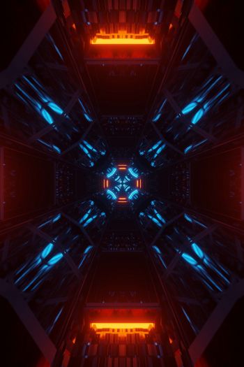 neon, symmetry, abstraction Wallpaper 640x960