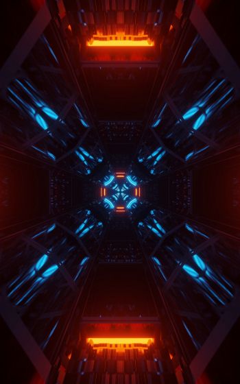 neon, symmetry, abstraction Wallpaper 800x1280