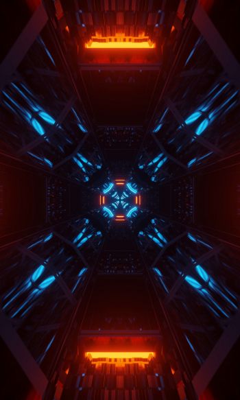 neon, symmetry, abstraction Wallpaper 1200x2000