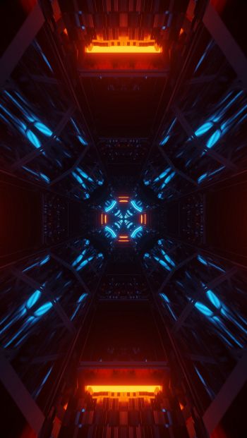 neon, symmetry, abstraction Wallpaper 640x1136