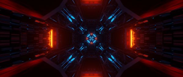 neon, symmetry, abstraction Wallpaper 2560x1080