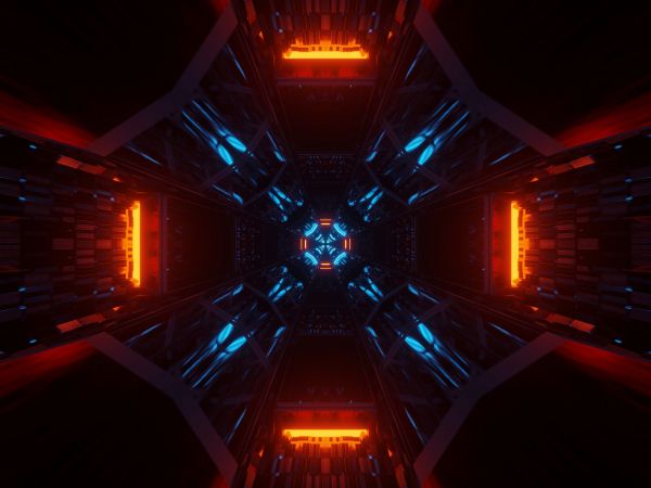 neon, symmetry, abstraction Wallpaper 1024x768