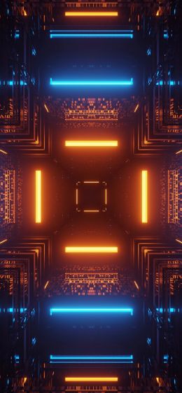 neon, symmetry, abstraction Wallpaper 828x1792