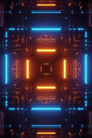 neon, symmetry, abstraction Wallpaper 640x960