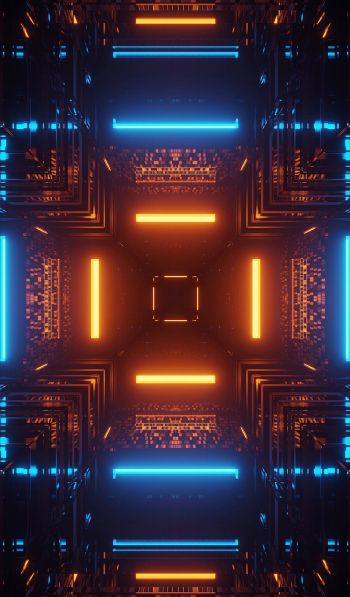 neon, symmetry, abstraction Wallpaper 600x1024