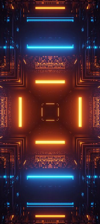 neon, symmetry, abstraction Wallpaper 720x1600