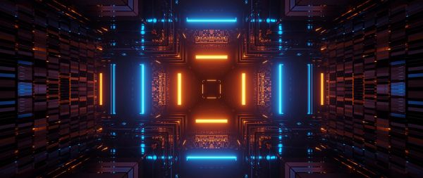 neon, symmetry, abstraction Wallpaper 2560x1080