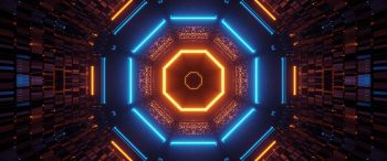 neon, symmetry, abstraction Wallpaper 3440x1440