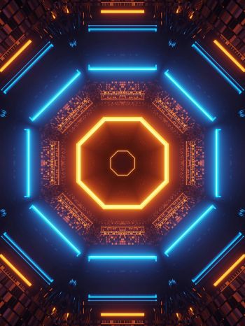 neon, symmetry, abstraction Wallpaper 1620x2160