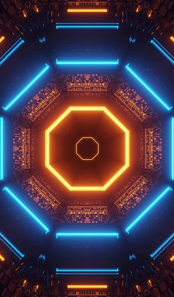 neon, symmetry, abstraction Wallpaper 600x1024