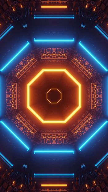 neon, symmetry, abstraction Wallpaper 640x1136