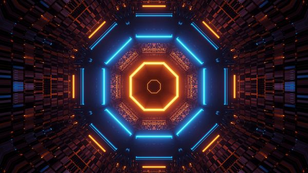 neon, symmetry, abstraction Wallpaper 1600x900