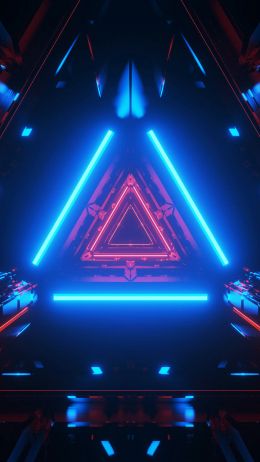 neon, symmetry, abstraction, triangle Wallpaper 1080x1920