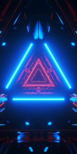 neon, symmetry, abstraction, triangle Wallpaper 720x1440