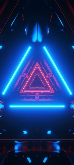 neon, symmetry, abstraction, triangle Wallpaper 720x1600