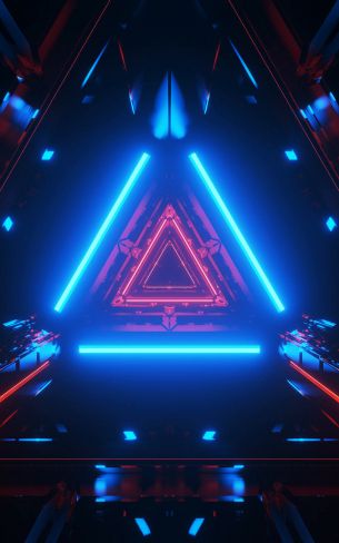 neon, symmetry, abstraction, triangle Wallpaper 1200x1920