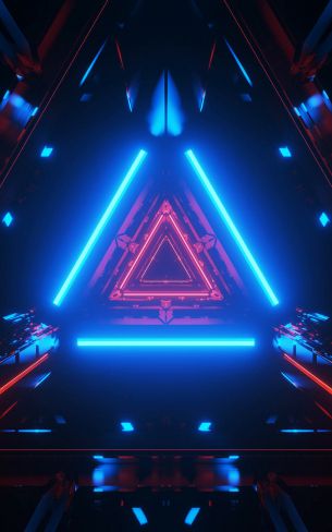 neon, symmetry, abstraction, triangle Wallpaper 800x1280