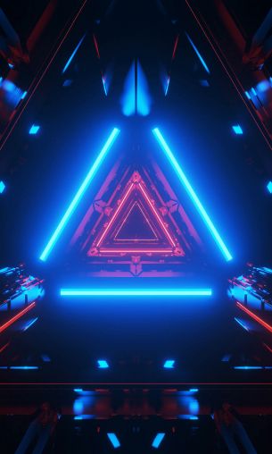 neon, symmetry, abstraction, triangle Wallpaper 1200x2000