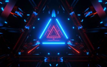 neon, symmetry, abstraction, triangle Wallpaper 2560x1600