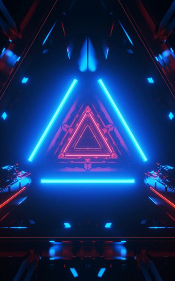 neon, symmetry, abstraction, triangle Wallpaper 1200x1920