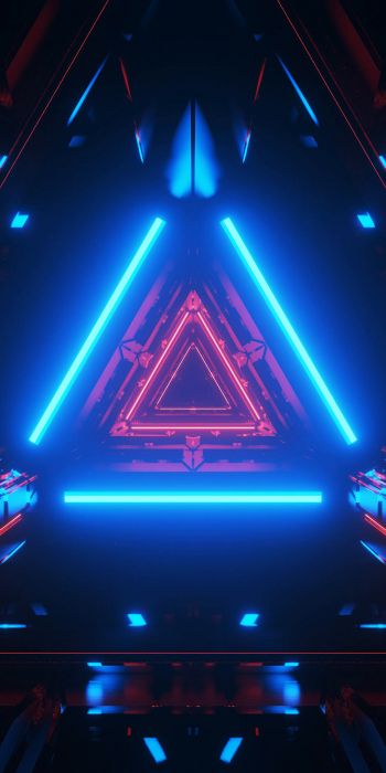 neon, symmetry, abstraction, triangle Wallpaper 720x1440