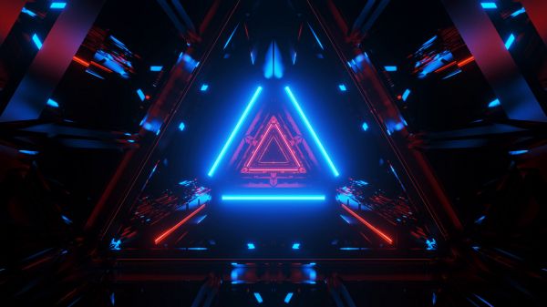 neon, symmetry, abstraction, triangle Wallpaper 1920x1080