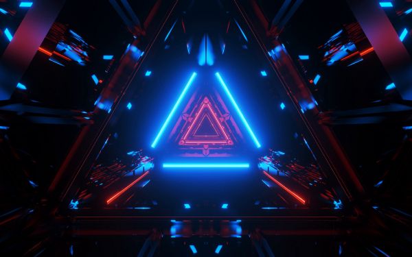 neon, symmetry, abstraction, triangle Wallpaper 1920x1200