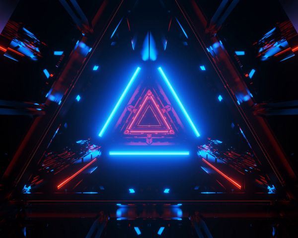 neon, symmetry, abstraction, triangle Wallpaper 1280x1024