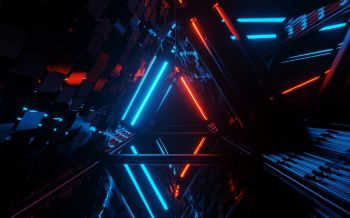 neon, symmetry, abstraction, triangle Wallpaper 1920x1200