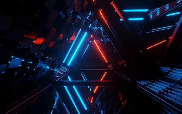 neon, symmetry, abstraction, triangle Wallpaper 1920x1200