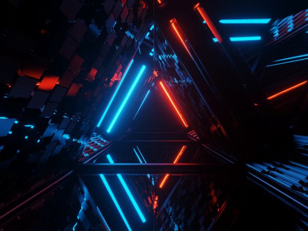 neon, symmetry, abstraction, triangle Wallpaper 800x600