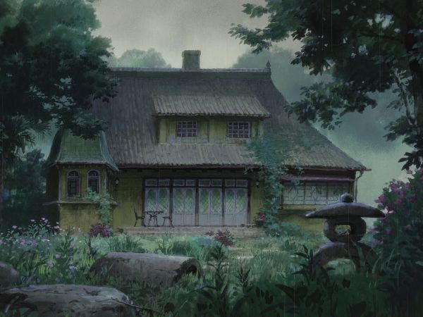 drawing, house in the forest, dark, gloomy Wallpaper 800x600