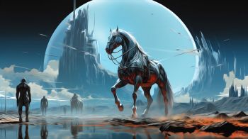 Sci-fi, horse, science fiction Wallpaper 1366x768