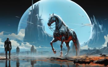 Sci-fi, horse, science fiction Wallpaper 1920x1200