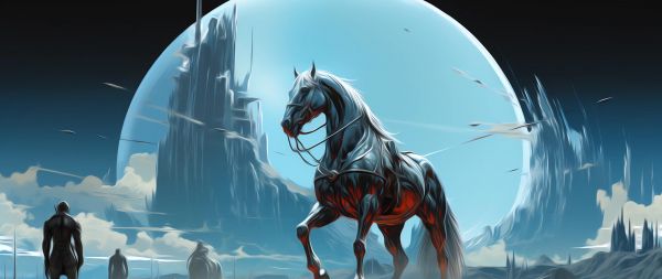 Sci-fi, horse, science fiction Wallpaper 2560x1080