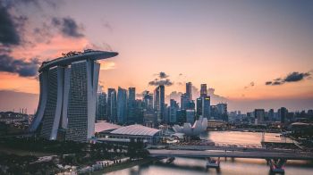 Marina Bay Sands, Singapore, metropolis Wallpaper 1366x768
