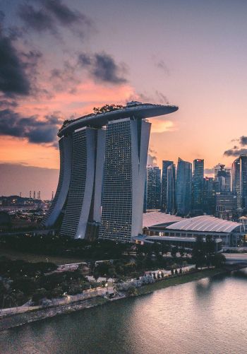 Marina Bay Sands, Singapore, metropolis Wallpaper 1668x2388